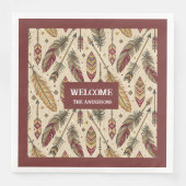 Pastel Boho Napkins Classic Tribal Custom Name Servet (Voorkant)