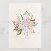 Pastel Boho Neutraal Bloemend Huwelijksmenu Menu (Achterkant)