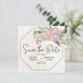 Pastel Boho Neutral Floral Elegant Save the Date (Staand voorkant)