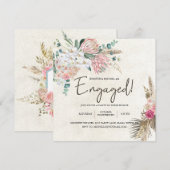 Pastel Boho Neutral Floral Elegant Verloving (Voorkant / Achterkant)