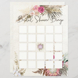 Pastel Boho Neutral Floral Vrijgezellenfeest Bingo