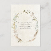 Pastel Boho Neutral Floral Weddenschap Informatiekaartje (Achterkant)