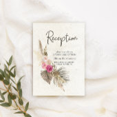 Pastel Boho Neutral Floral Weddenschap Informatiekaartje