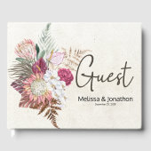 Pastel Boho Neutral Floral Wedding Guest Book Gastenboek (Voorkant)