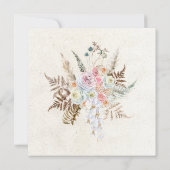 Pastel Boho Neutral Floral Wedding Invitation (Achterkant)