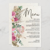 Pastel Boho Neutral Floral Wedding Menu (Voorkant / Achterkant)