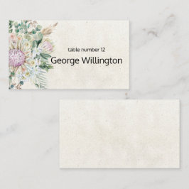 Pastel Boho Neutral Floral Wedding Place Card Plaatskaartje