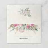 Pastel Boho Neutral Floral Wedding Place Card Plaatskaartje (Buitenkant ongevouwen)