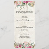 Pastel Boho Neutral Floral Wedding Programme Programmakaart (Achterkant)