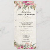 Pastel Boho Neutral Floral Wedding Programme Programmakaart (Voorkant / Achterkant)