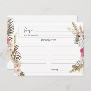 Pastel Boho Neutral Floral Wedding Recipcard Notitiekaartje