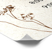 Pastel Boho Neutral Floral Wedding Schedule Poster (Hoek)