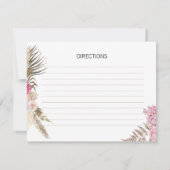 Pastel Boho Neutrale Bloem Bruiloft Receptkaart Notitiekaartje (Achterkant)