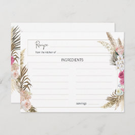 Pastel Boho Neutrale Bloem Bruiloft Receptkaart Notitiekaartje