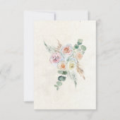 Pastel Boho Neutrale Bloem Bruiloft RSVP Kaart (Achterkant)