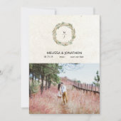 Pastel Boho Neutrale Bloemige Afbeelding Toevoegen Save The Date (Voorkant)