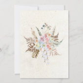 Pastel Boho Neutrale Bloemige Afbeelding Toevoegen Save The Date (Achterkant)