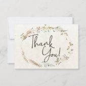 Pastel Boho Neutrale Bloemige Elegante Bedankkaart (Voorkant)