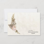 Pastel Boho Neutrale Bloemige Elegante Bedankkaart (Achterkant)