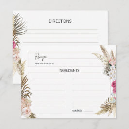 Pastel Boho Neutrale Bloemige Trouwreceptkaart Notitiekaartje