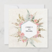 Pastel Boho Neutrale Elegante Trouwkaart (Achterkant)