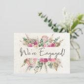 Pastel Boho Neutrale Elegante Trouwkaart (Staand voorkant)