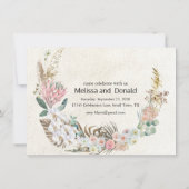 Pastel Boho Neutrale Elegante Trouwkaart (Achterkant)