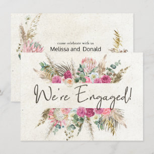 Pastel Boho Neutrale Elegante Trouwkaart