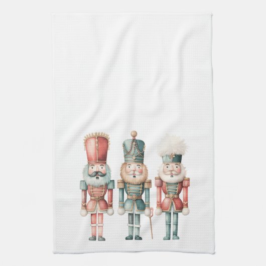 Pastel Boho Notenkraker Script Kerstmis Theedoek (Verticaal)