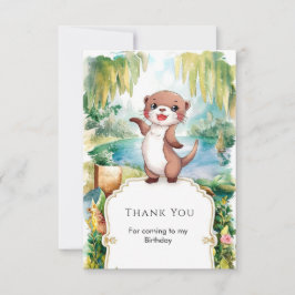 Pastel Boho Otter Verjaardag Bedankkaart