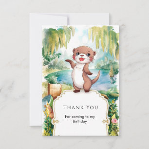 Pastel Boho Otter Verjaardag Bedankkaart