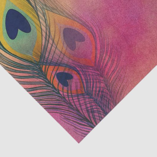 Pastel Boho Peacock Feathers Decoupage Tissuepapier (Detail)