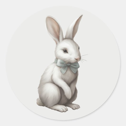 Pastel Boho Rabbit Ronde Sticker (Voorkant)