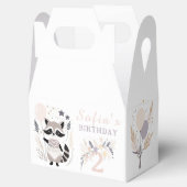 Pastel Boho Raccoon en ballonnen Verjaardag Bedankdoosjes (Geopend)