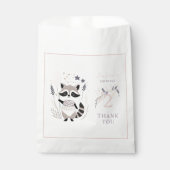 Pastel Boho Raccoon en ballonnen Verjaardag Bedankzakje (Voorkant)