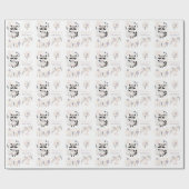 Pastel Boho Raccoon en ballonnen Verjaardag Cadeaupapier (Vlak)