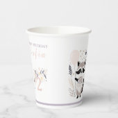 Pastel Boho Raccoon en ballonnen Verjaardag Papieren Bekers (Links)