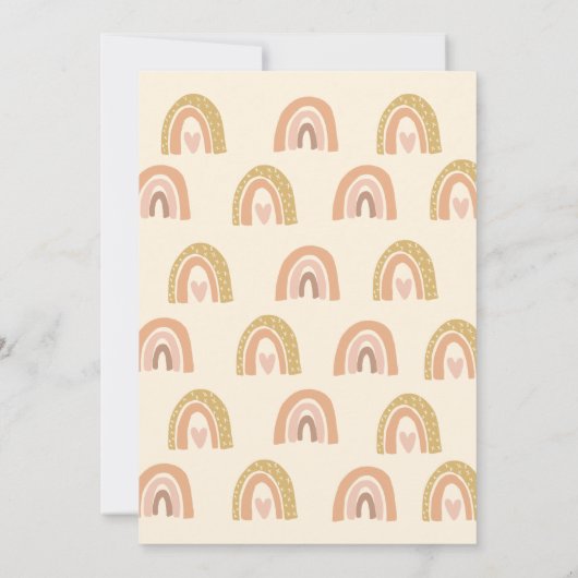 Pastel Boho Rainbow 3rd Verjaardag Uitnodiging Kaa (Achterkant)
