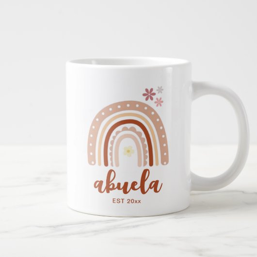 Pastel Boho Rainbow Abuela Taza de Café Establecid Grote Koffiekop (Rechts)