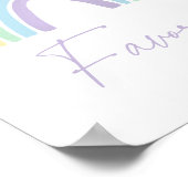 Pastel Boho Rainbow Baby shower Favorieten Teken Poster (Hoek)