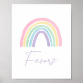 Pastel Boho Rainbow Baby shower Favorieten Teken Poster (Voorkant)