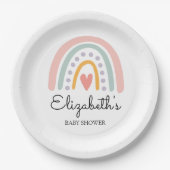 Pastel Boho Rainbow Baby Shower for a Girl Papieren Bordje (Voorkant)