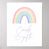 Pastel Boho Rainbow Baby shower Kaarten en cadeau Poster (Voorkant)
