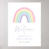 Pastel Boho Rainbow Baby shower Welkomstbord Poster (Voorkant)