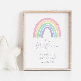 Pastel Boho Rainbow Baby shower Welkomstbord Poster