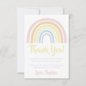 Pastel Boho Rainbow Birthday Hartelijk dank Bedankkaart (Voorkant)