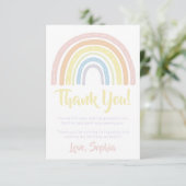 Pastel Boho Rainbow Birthday Hartelijk dank Bedankkaart (Staand voorkant)