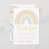 Pastel Boho Rainbow Birthday Hartelijk dank Bedankkaart (Voorkant / Achterkant)