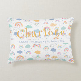 Pastel Boho Rainbow Cloud Pattern Accent Kussen