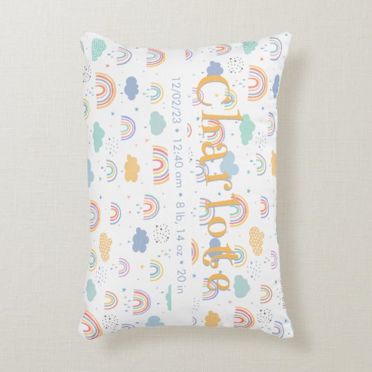Pastel Boho Rainbow Cloud Pattern Accent Kussen (Voorkant(Verticaal))